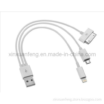 4 in 1 USB Cable (micro+iPhone4&Samsung P1000+iPhone5) (XF-UC-071)